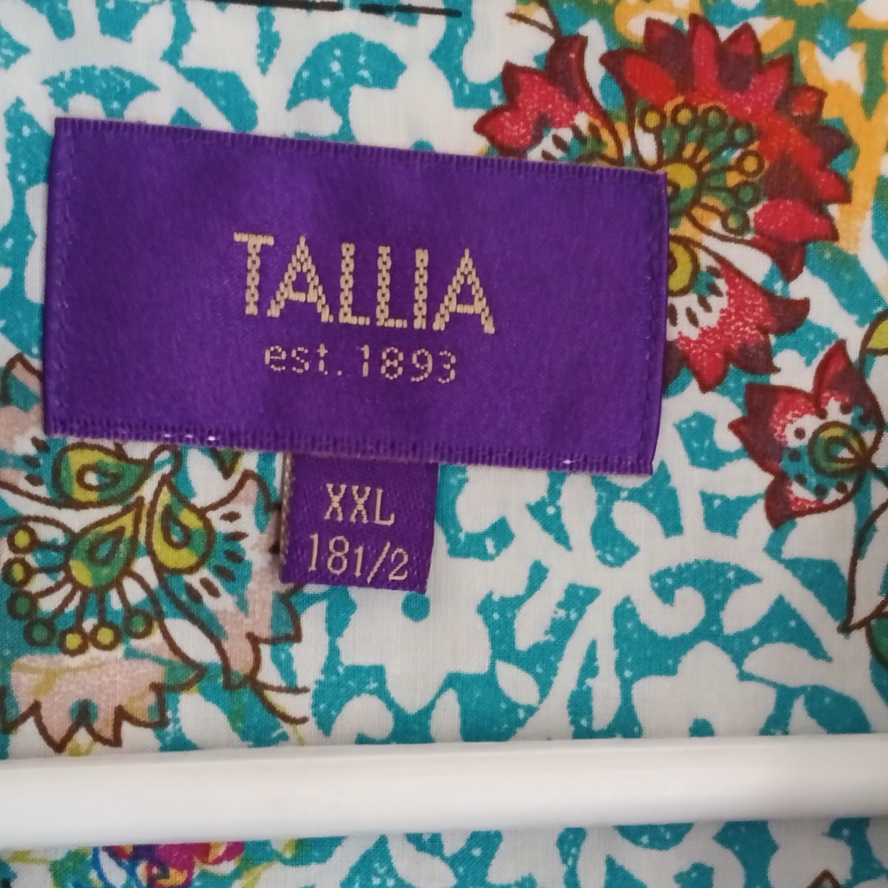 TALLIA Shirt Men 18.5 Multi-Color Party Academia Office Church Dinner Events - Picture 2 of 3